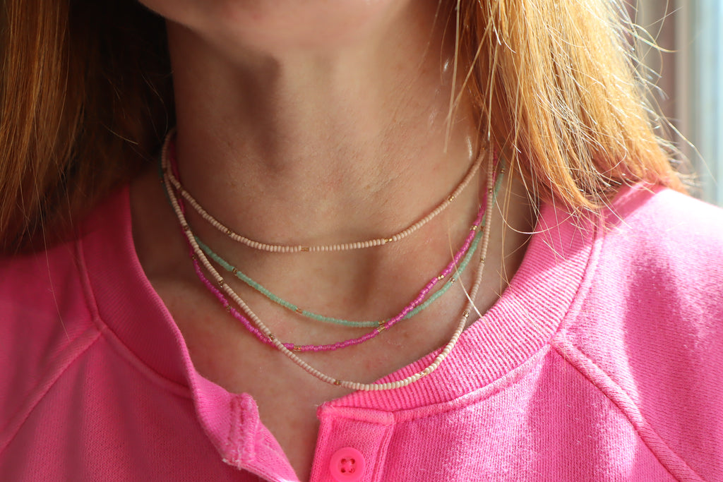 Long Layering Seed Bead Necklaces