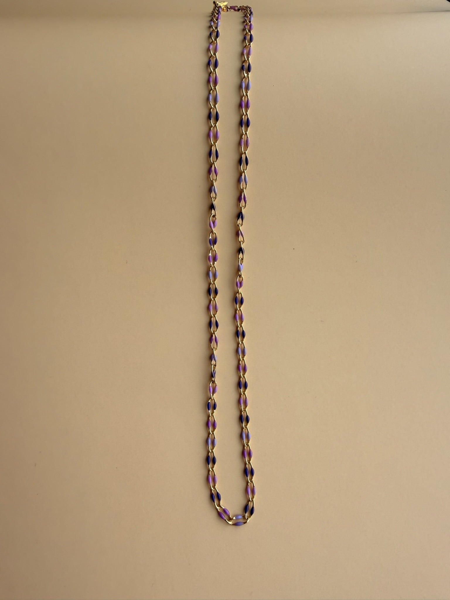 Purple Enamel Gold Chain