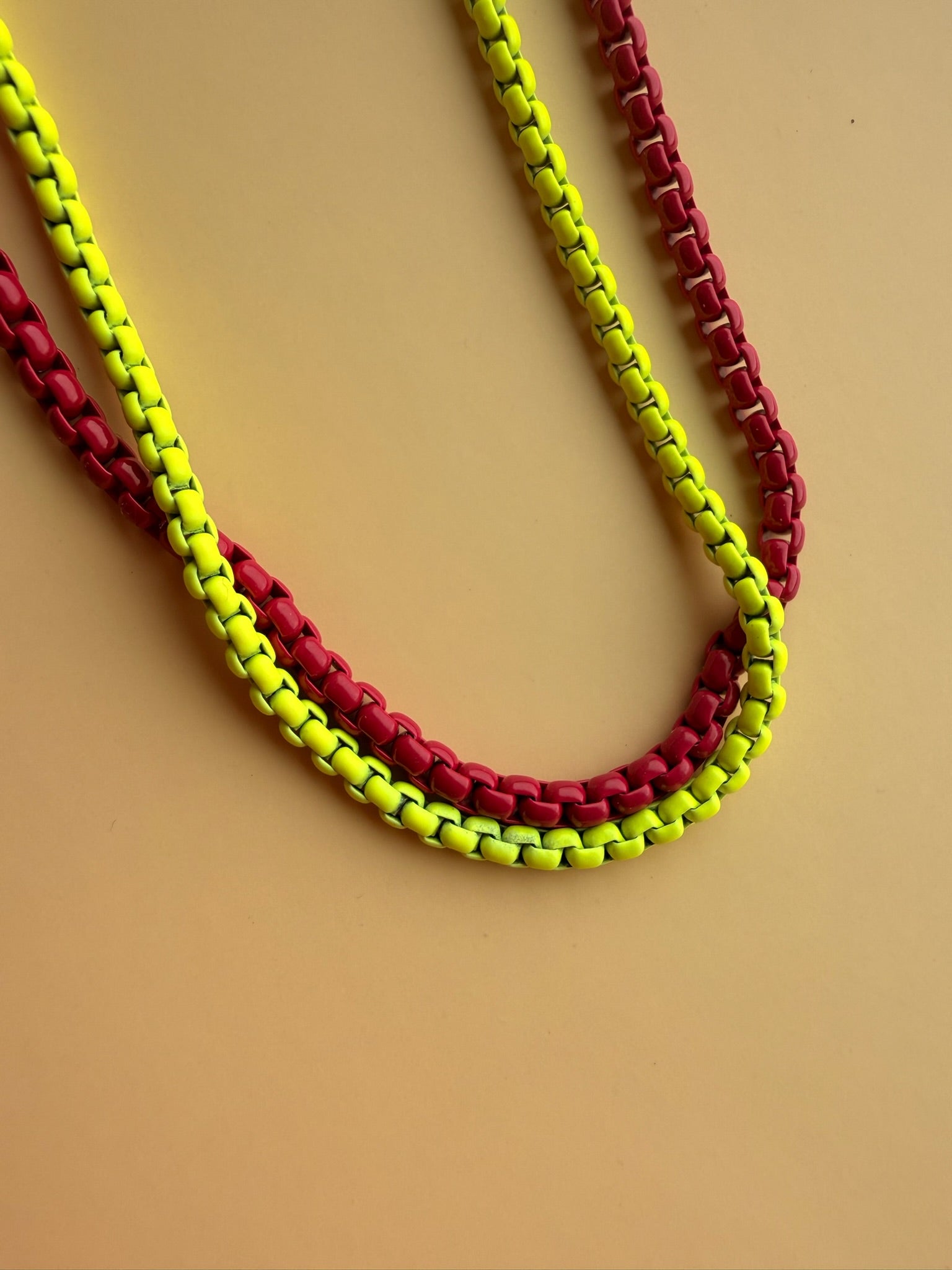 80's Enamel Rope Chain Necklace